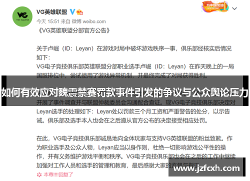如何有效应对魏震禁赛罚款事件引发的争议与公众舆论压力